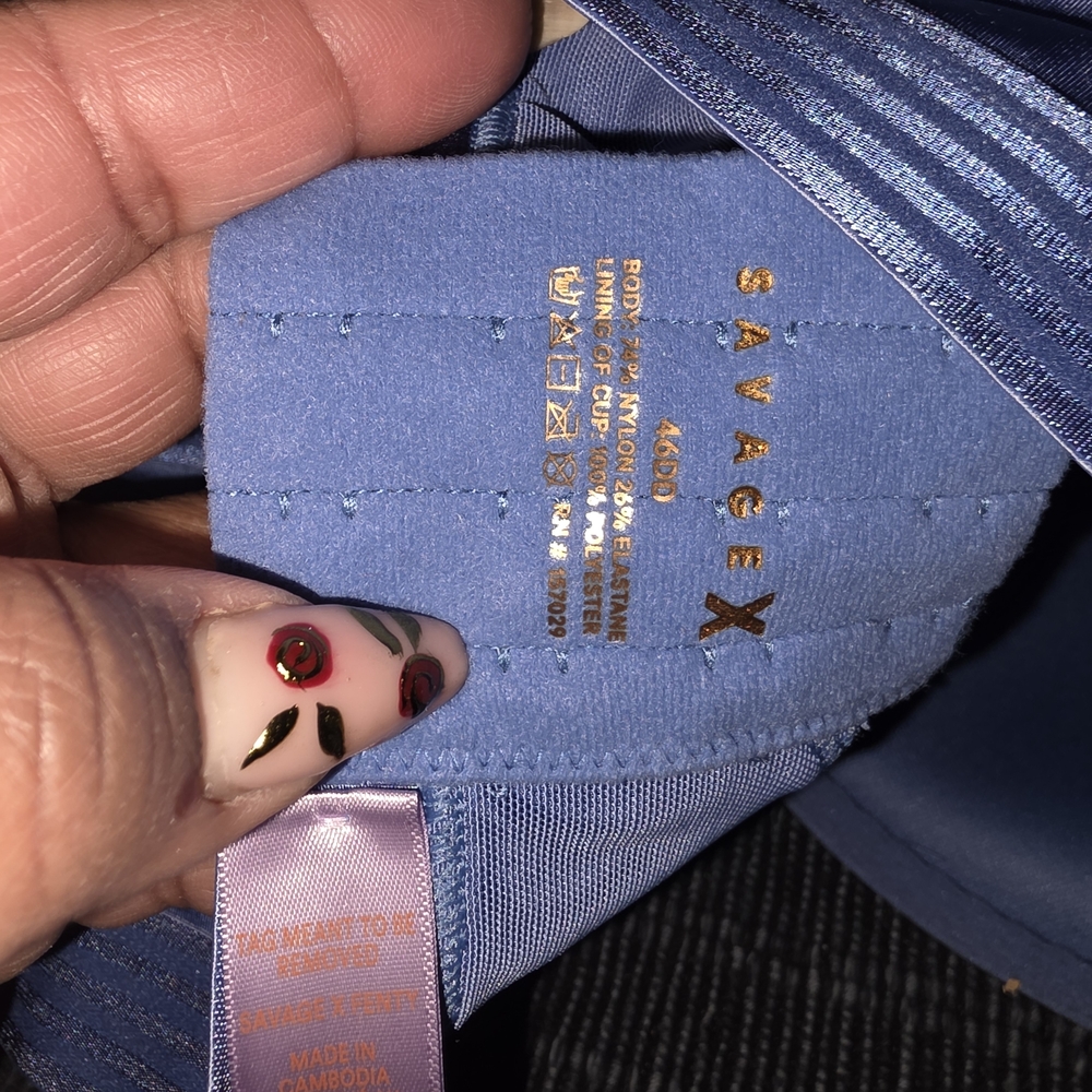 Savage X Fenty Shimmering Blue Bra